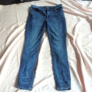 Express Dark Blue High Rise Skinny Jeans